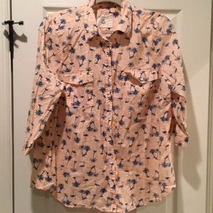 XL Sonoma flamingo top with 3/4 sleeves